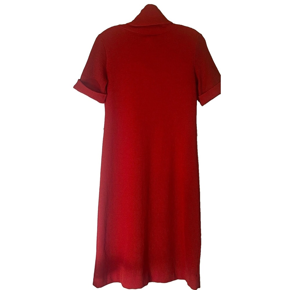 Vintage 70s Stage 7 Red Knit Dress Vest Set Mod Geometric USA Made Women's - Picture 14 of 16